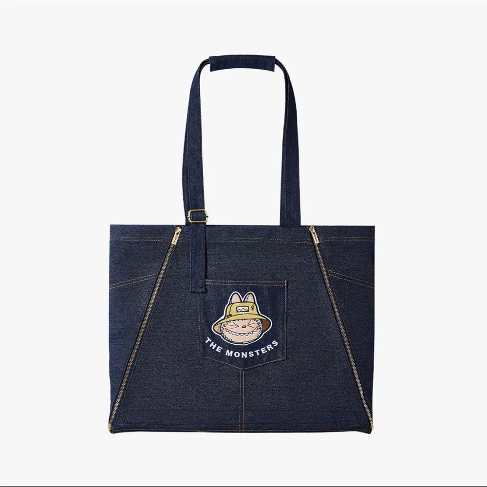 POP MART LABUBU The Monsters Fall in Wild Series Denim Apron Bag
